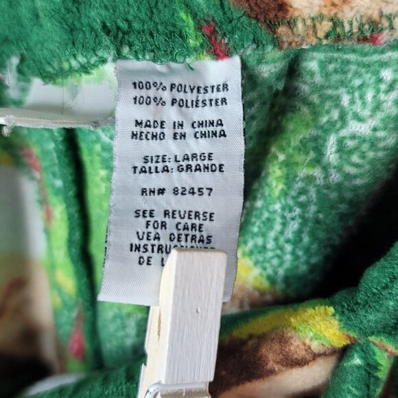 2/$15 ELF Movie Mens Christmas Fleece Pajama Pants Green Large Drawstring PullOn - Picture 8 of 8